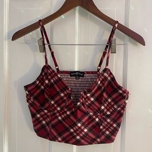 Almost Famous Plaid Underwire Bralette Top